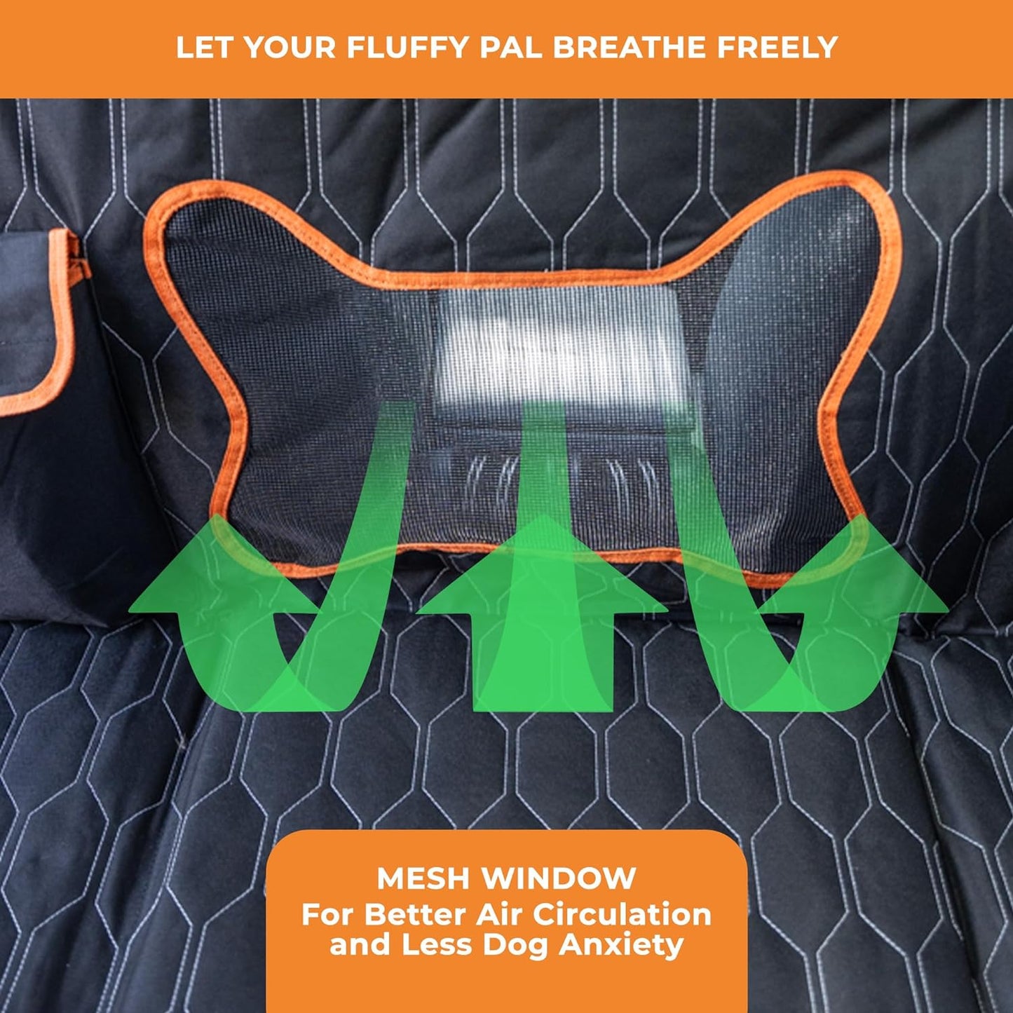 Yogi Prime Back Seat Extender for Dogs, 100% Waterproof Hard Bottom Dog Car Seat Cover, Dog Hammock for Car Travel Camping Mattress Bed, Pets Dog Seat Protector for Cars Trucks SUVs(Black)