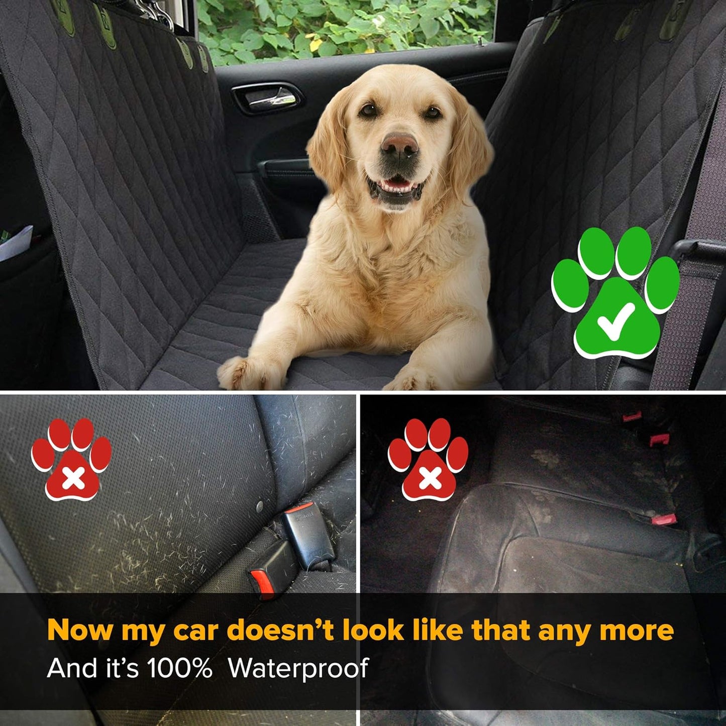 Yogi Prime Dog Seat Cover for Back Seat,Waterproof Scratchproof Heavy Duty Pet Car Hammock for Backseat Protection Against Dirt Pet Fur, Protect Your Vehicle with Durable Back Seat Cover for SUV