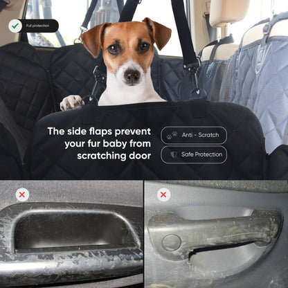 Dog Car Seat Cover, Large Back Pet Car Seat Protectors with Mesh Viewing Window and Extra Cover for a Quick wash, 2 Seat Belt, Non-Scratch Waterproof Nonslip Dog Hammock for Cars Trucks and SUV