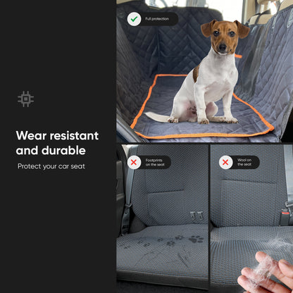 Dog Car Seat Cover, Large Back Pet Car Seat Protectors with Mesh Viewing Window and Extra Cover for a Quick wash, 2 Seat Belt, Non-Scratch Waterproof Nonslip Dog Hammock for Cars Trucks and SUV