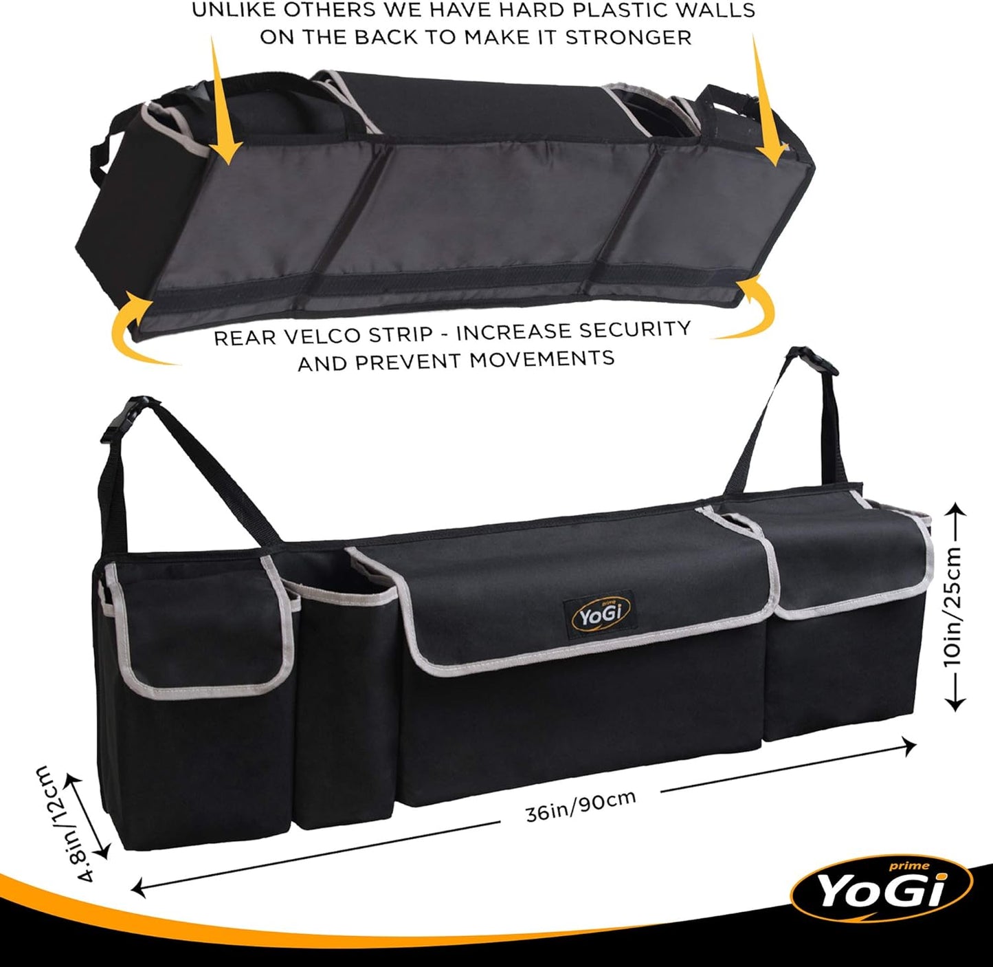 YoGi Prime Trunk organizer for all cars, hanging Trunk Storage Organizer Will Provides You The Most Storage Space Possible, Use It As A Back Seat Storage Car Cargo Organizer