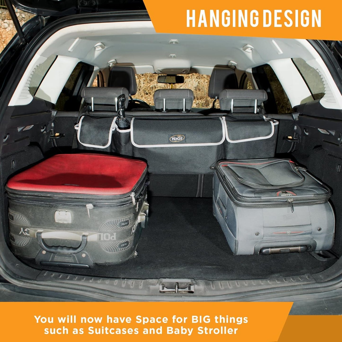 YoGi Prime Trunk organizer for all cars, hanging Trunk Storage Organizer Will Provides You The Most Storage Space Possible, Use It As A Back Seat Storage Car Cargo Organizer