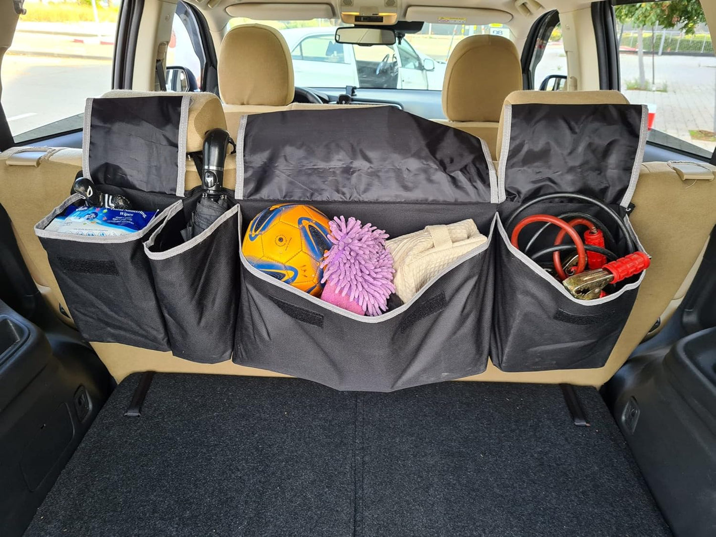 YoGi Prime Trunk organizer for all cars, hanging Trunk Storage Organizer Will Provides You The Most Storage Space Possible, Use It As A Back Seat Storage Car Cargo Organizer